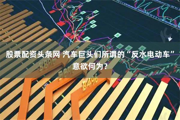 股票配资头条网 汽车巨头们所谓的“反水电动车”意欲何为？