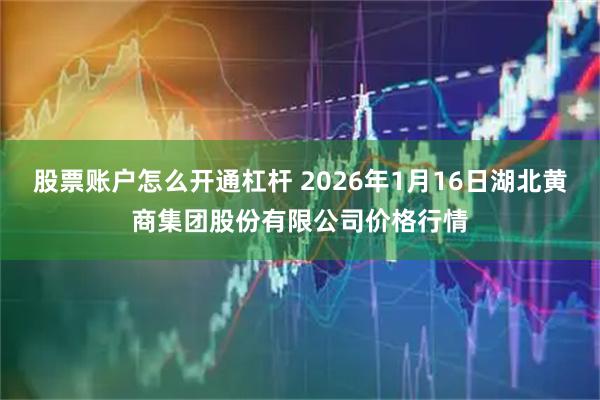 股票账户怎么开通杠杆 2026年1月16日湖北黄商集团股份有限公司价格行情