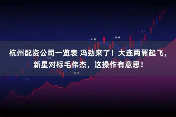 杭州配资公司一览表 冯劲来了！大连两翼起飞，新星对标毛伟杰，这操作有意思！