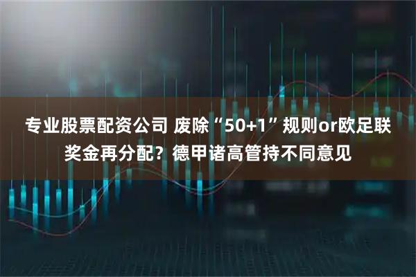 专业股票配资公司 废除“50+1”规则or欧足联奖金再分配？德甲诸高管持不同意见
